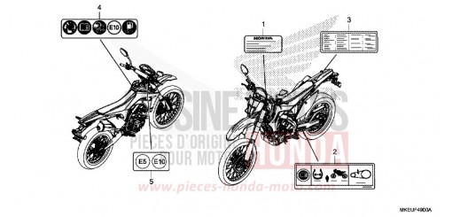 ETIQUETTE DE PRECAUTIONS CRF450LL de 2020